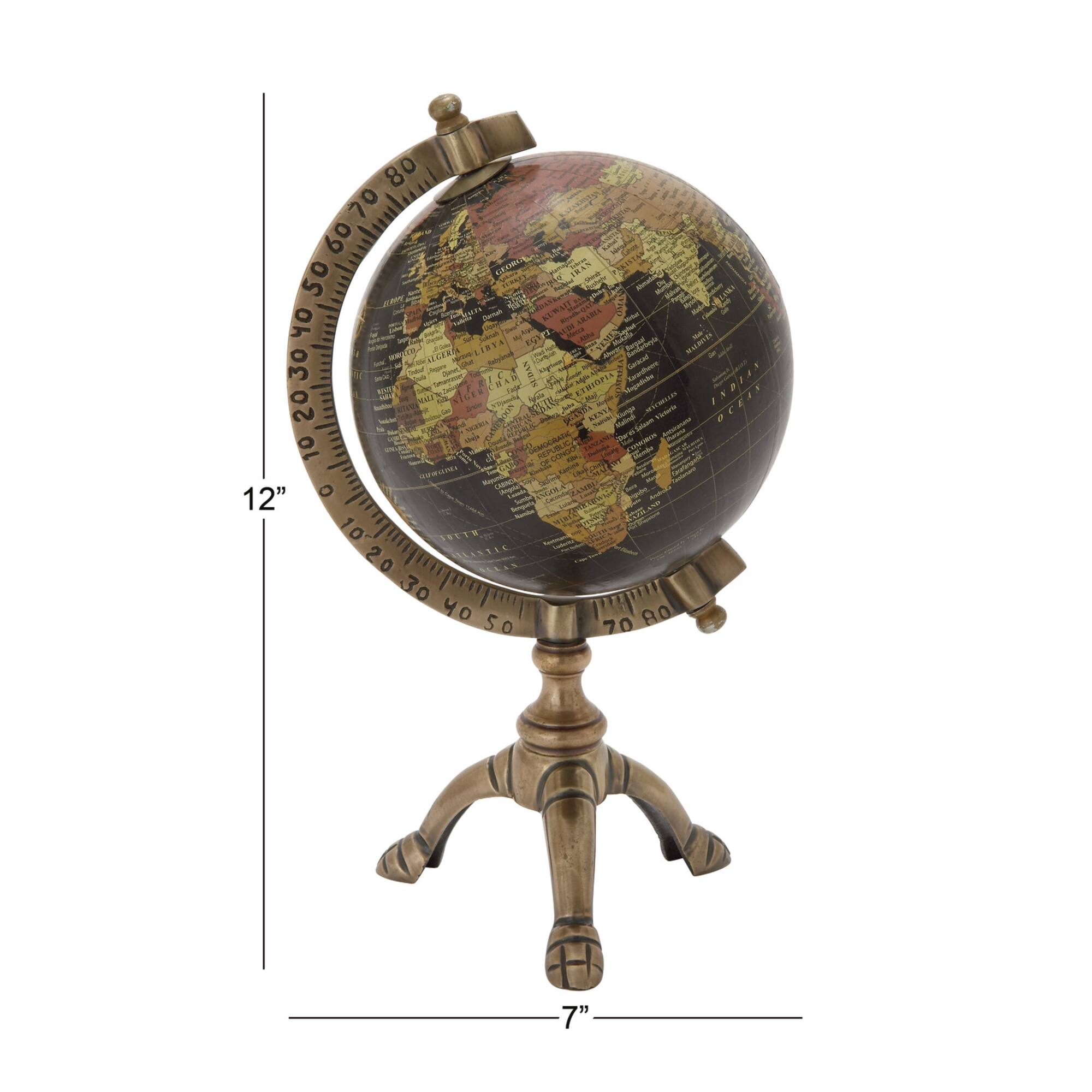 12" Brown Aluminum Rustic Globe